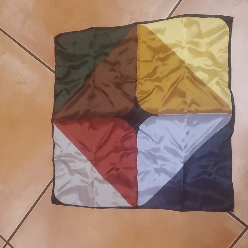 Vintage 1960's Pocket Square Scarf Block Pattern